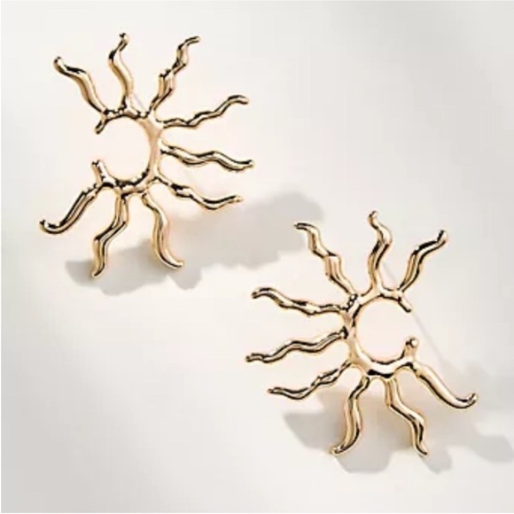 Free People Jewelry - New! Free People Gold Sun Post Earrings (1080) NWOT